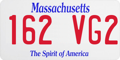 MA license plate 162VG2