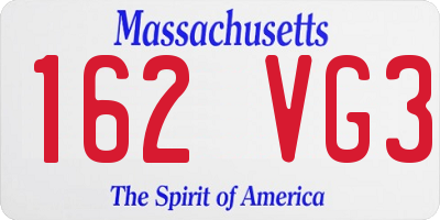MA license plate 162VG3