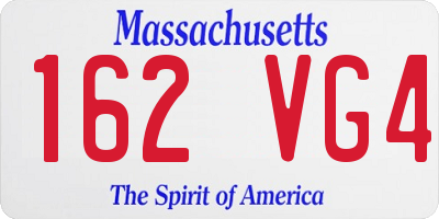 MA license plate 162VG4