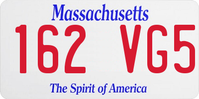 MA license plate 162VG5