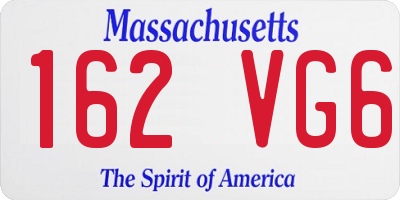 MA license plate 162VG6