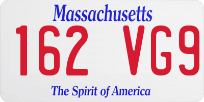 MA license plate 162VG9