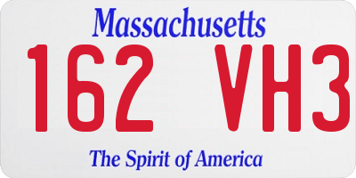 MA license plate 162VH3