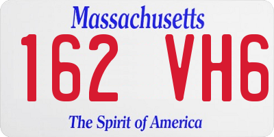 MA license plate 162VH6
