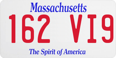 MA license plate 162VI9