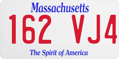 MA license plate 162VJ4