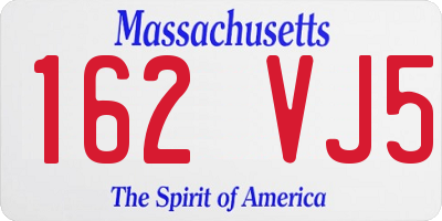 MA license plate 162VJ5