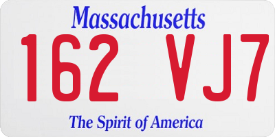 MA license plate 162VJ7