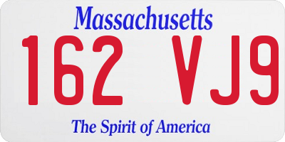 MA license plate 162VJ9