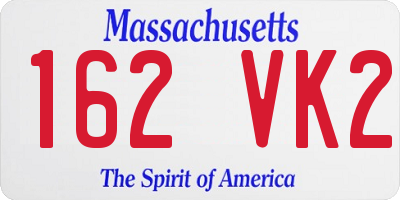 MA license plate 162VK2