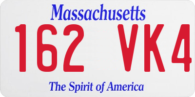 MA license plate 162VK4