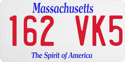 MA license plate 162VK5