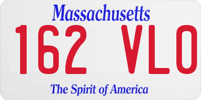 MA license plate 162VL0