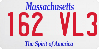 MA license plate 162VL3