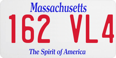 MA license plate 162VL4