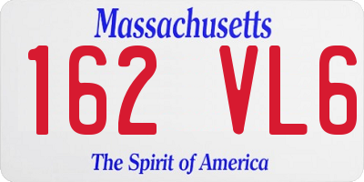 MA license plate 162VL6