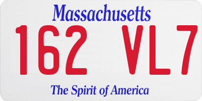 MA license plate 162VL7