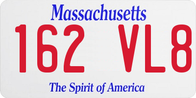 MA license plate 162VL8