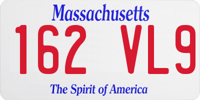 MA license plate 162VL9
