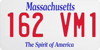 MA license plate 162VM1