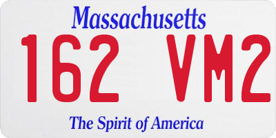 MA license plate 162VM2