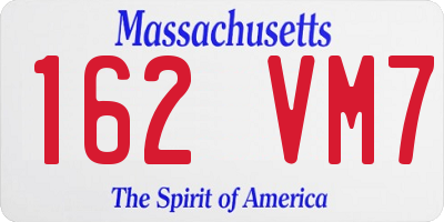 MA license plate 162VM7