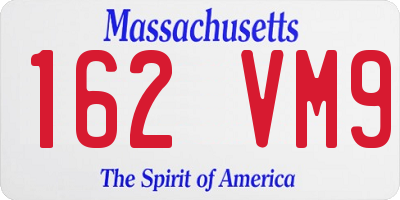 MA license plate 162VM9