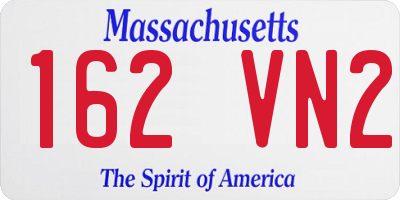 MA license plate 162VN2