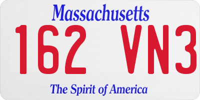 MA license plate 162VN3