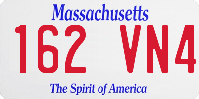 MA license plate 162VN4