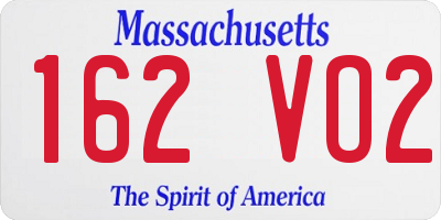 MA license plate 162VO2
