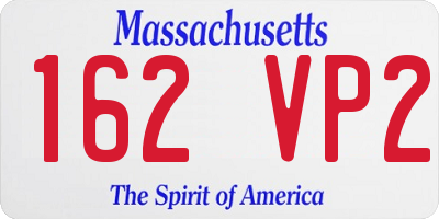 MA license plate 162VP2