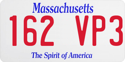 MA license plate 162VP3