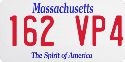 MA license plate 162VP4