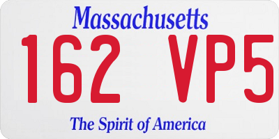 MA license plate 162VP5