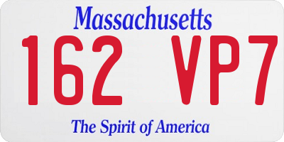 MA license plate 162VP7