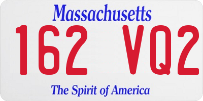 MA license plate 162VQ2