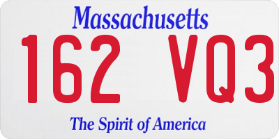 MA license plate 162VQ3