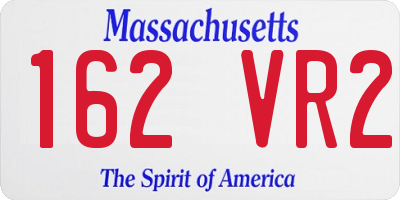 MA license plate 162VR2