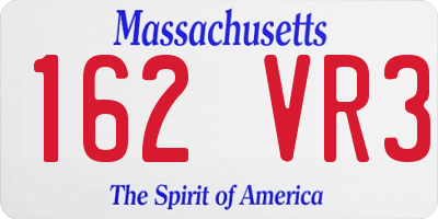 MA license plate 162VR3