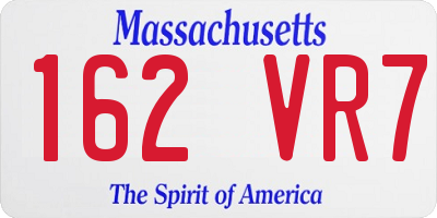 MA license plate 162VR7