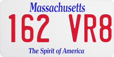 MA license plate 162VR8