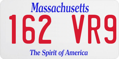 MA license plate 162VR9