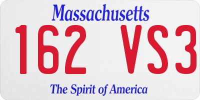 MA license plate 162VS3