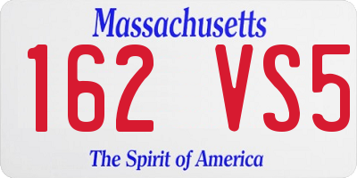 MA license plate 162VS5