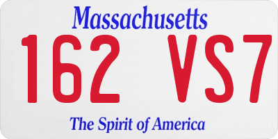 MA license plate 162VS7