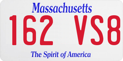 MA license plate 162VS8