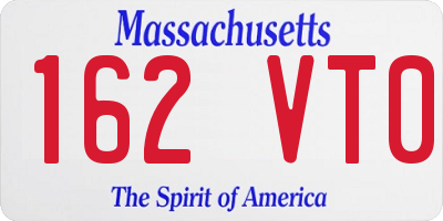 MA license plate 162VT0