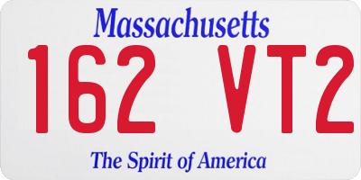 MA license plate 162VT2