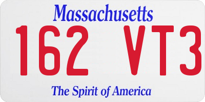 MA license plate 162VT3
